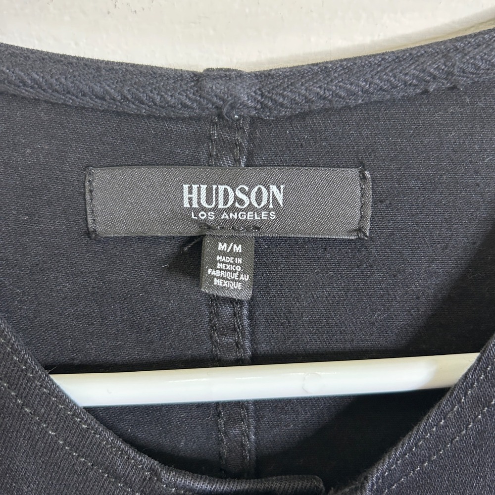 HUDSON Puff Sleeve Denim Jumpsuit One-Piece Washed Black Size Medium - Picture 10 of 13